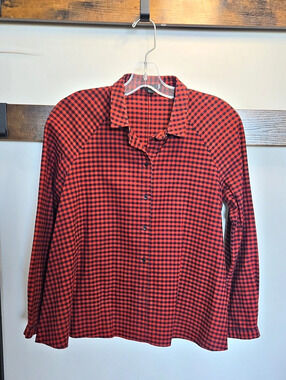 COS Checkered Cotton Shirt in Red & Blue Size 6
